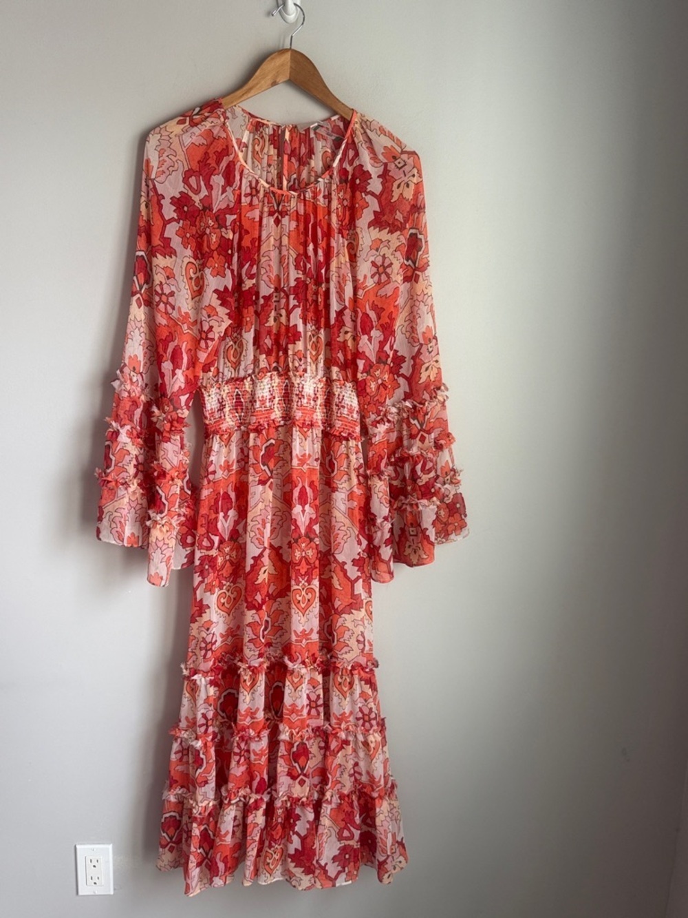 CINQ A SEPT Sunnina Damask Midi Dress 14 - Picture 3 of 15